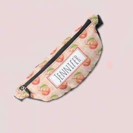 Wasserfarbe Juicy Reif Peach Fruchtmuster Name Bauchtasche