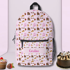 Wasserfarbe Jummy Desserts Bäckerei Name Bedruckter Rucksack