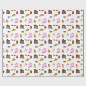 Wasserfarbe Jummy Desserts Geschenkpapier (Flach)