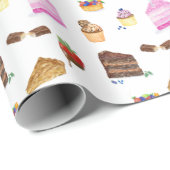 Wasserfarbe Jummy Desserts Geschenkpapier (Rolleneckpunkt)
