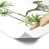 Wasserfarbe Jurassic Dinosaur Dino Dig Zeichen Poster (Ecke)