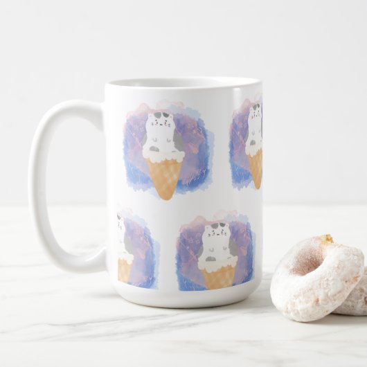 Wasserfarbe Kaffeetasse (Mit Donut)