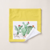 Wasserfarbe, Kakteen Badhandtuch Set (Waschlappen)