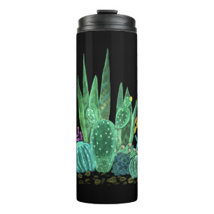 Wasserfarbe, Kakteen-Kakteen-Kissen Thermosbecher