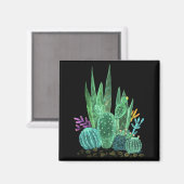 Wasserfarbe, Kakteen Magnet (Vorderseite/Rückseite)
