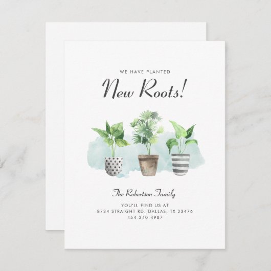 Wasserfarbe Kakteen Planted New Roots Moved Moved  Ankündigung (Vorne/Hinten)