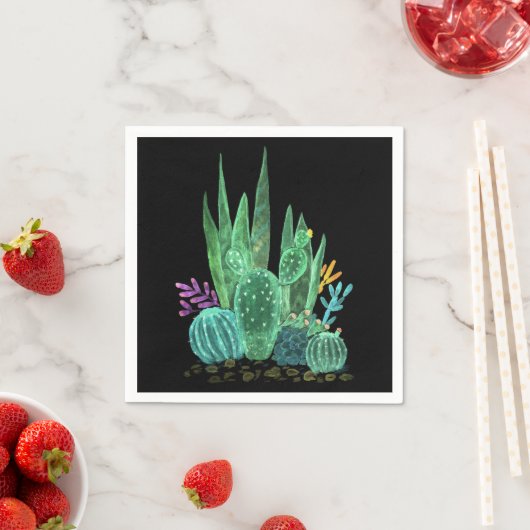 Wasserfarbe, Kakteen Serviette (Beispiel)