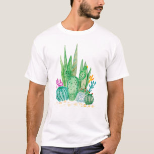Wasserfarbe , Kakteen, Sukkulturen groß T-Shirt