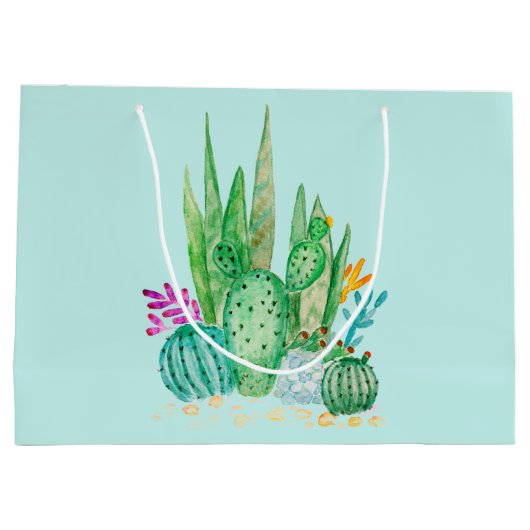 Wasserfarbe , Kakteen, Sukkulturen Große Geschenktüte (Rückseite)