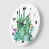Wasserfarbe , Kakteen, Sukkulturen Große Wanduhr (Winkel)