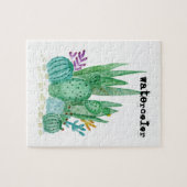 Wasserfarbe , Kakteen, Sukkulturen Puzzle (Horizontal)