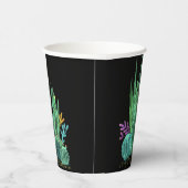 Wasserfarbe, Kaktus, Blume große Uhr Pappbecher (Rechts)