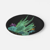 Wasserfarbe, Kaktus, Blume große Uhr Pappteller (Schrägansicht)