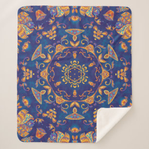 Wasserfarbe Kaleidoskop Mandala Orientalisches Des Sherpadecke