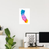 Wasserfarbe Kalifornien Poster (Heimbüro)