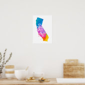 Wasserfarbe Kalifornien Poster (Küche)