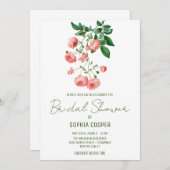 Wasserfarbe Kamelien Blume | BRAUTPARTY Einladung (Vorne/Hinten)