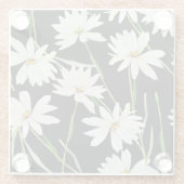 Wasserfarbe Kamille: Botanische Schrift Glasuntersetzer (Rückseite)