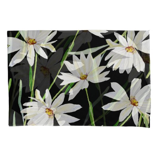 Wasserfarbe Kamille: Botanische Schrift Kissenbezug (Vorderseite)