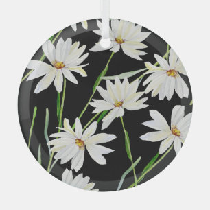 Wasserfarbe Kamille: Botanische Schrift Ornament Aus Glas