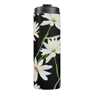 Wasserfarbe Kamille: Botanische Schrift Thermosbecher