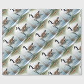 Wasserfarbe Kanada Goose Bird Schwimmsee Geschenkpapier (Flach)