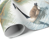Wasserfarbe Kanada Goose Bird Schwimmsee Geschenkpapier (Rolleneckpunkt)
