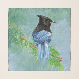 Wasserfarbe Kanada Stellar Jay Bird Nature art Schal