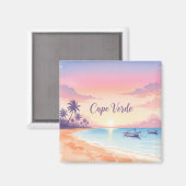 Wasserfarbe Kap Verde Sunset Magnet (Vorderseite/Rückseite)