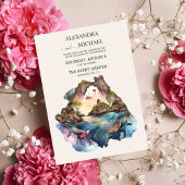 Wasserfarbe Karibik Hochzeit in Urlaubsort Invitat Einladung