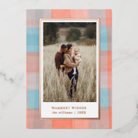 Wasserfarbe Kariert | Coral Gray Blue Foto