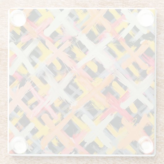 Wasserfarbe kariert, fett, farbig, diagonal. glasuntersetzer (Rückseite)