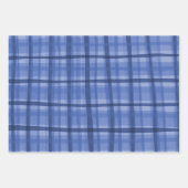 Wasserfarbe Kariert HandGezeichnet Moderne Rustika Geschenkpapier Set (Vorderseite 3)