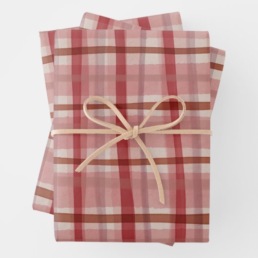 Wasserfarbe Kariert HandGezeichnet Moderne Rustika Geschenkpapier Set (Beispiel)
