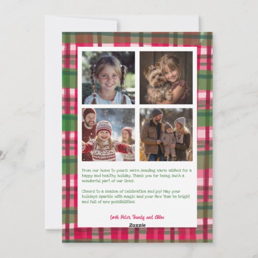 Wasserfarbe Kariert Weihnachten Custom Arch 5 Foto (Rückseite)