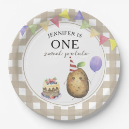 Wasserfarbe Kartoffel 1. Geburtstag Pappteller