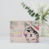 Wasserfarbe Katze Frohe Weihnachtskarte Postkarte (Stehend Vorderseite)