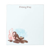 Wasserfarbe Katze und Kaffee Notizblock (Vorderseite)