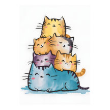 Wasserfarbe Katzen digitale Malerei