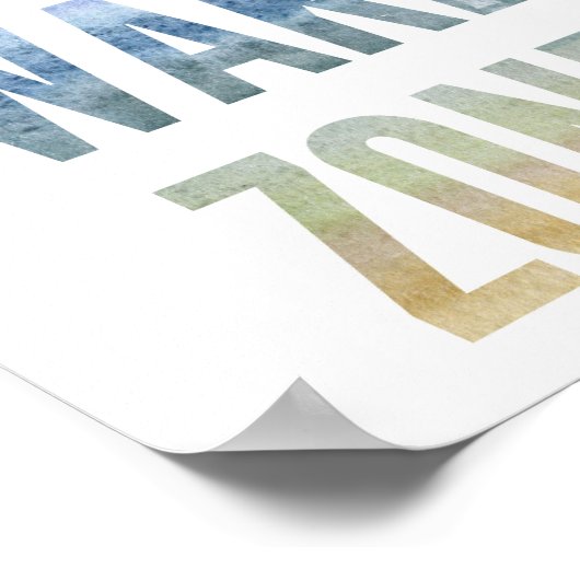 Wasserfarbe Keine Geweckt Zone Beach Print Poster (Ecke)