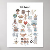 Wasserfarbe Kinder biblisches Alphabet Poster (Vorne)