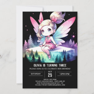 Wasserfarbe Kinder Fairy Birthday Einladung