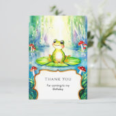 Wasserfarbe Kinder Frosch Geburtstag Dankeskarte (Stehend Vorderseite)