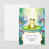 Wasserfarbe Kinder Frosch Geburtstag Dankeskarte (Vorne/Hinten)