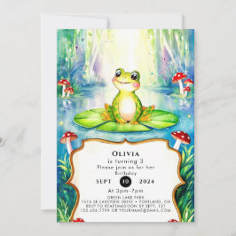 Wasserfarbe Kinder Frosch Geburtstag Einladung