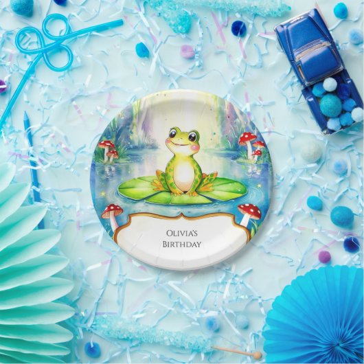 Wasserfarbe Kinder Frosch Geburtstag Pappteller (Party)