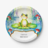 Wasserfarbe Kinder Frosch Geburtstag Pappteller (Vorderseite)