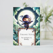 Wasserfarbe Kinder Ninja Geburtstag Dankeskarte (Stehend Vorderseite)