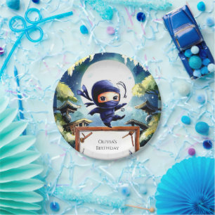 Wasserfarbe Kinder Ninja Geburtstag Pappteller