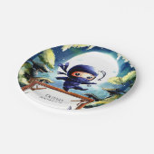 Wasserfarbe Kinder Ninja Geburtstag Pappteller (Schrägansicht)